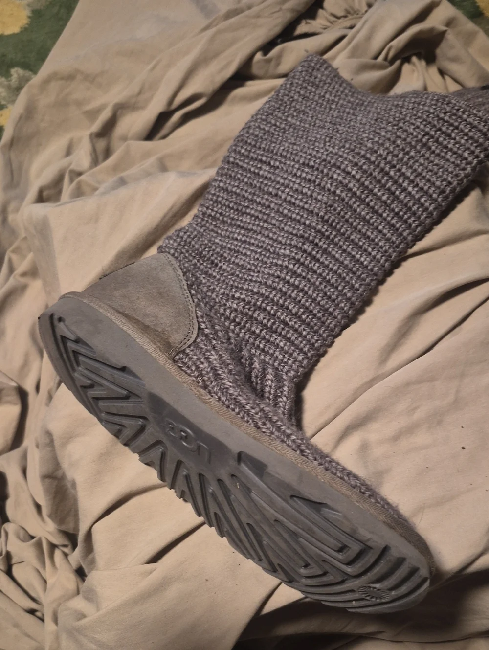 UGG Gray Knit Slouch Boot